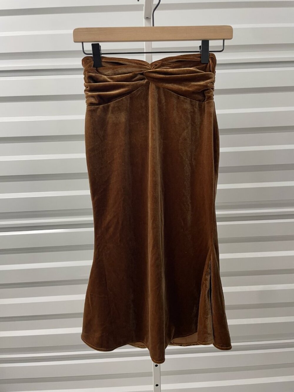 Miss Circle Brown Velvet Flare Skirt Size Extra Small